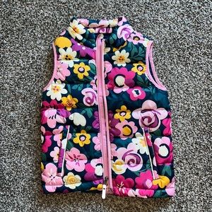 Multicolor flower Hanna puffer vest girls